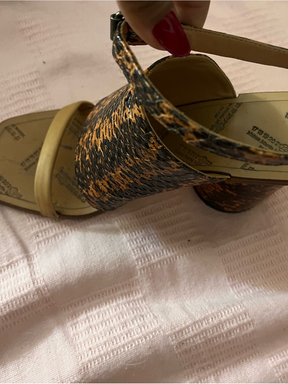 Vintage maison margiela block sandal heels (snake skin) - Picture 2 of 7